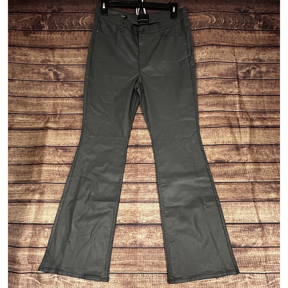 White House Black Market High-Rise Slim Boot Coated Jeans-‎ 14 Dark Gray NWT